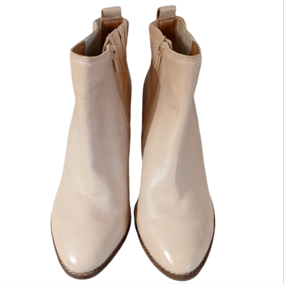 LUCKY BRAND Nesly Western Style Booties Women's Tan Leather Ankle Boots Size 10 - Picture 3 of 11